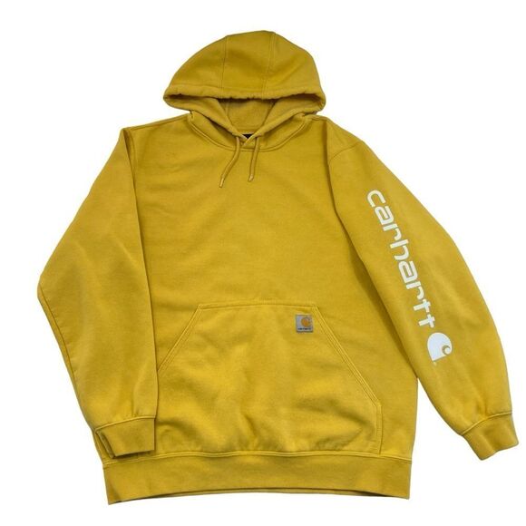 Carhartt Other - Carhartt Men's Loose Fit Spell Out Logo Sleeve Hoodie Yellow Size Large